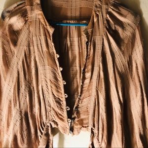 Tan Urban Outfitters Blouse with Texture! S